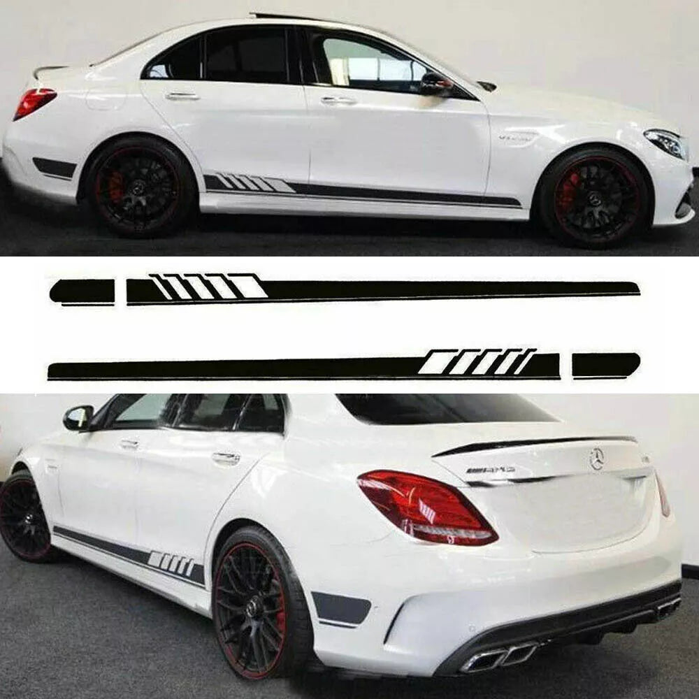 2PC Car Side Skirt Vinyl Decal Sticker image 3