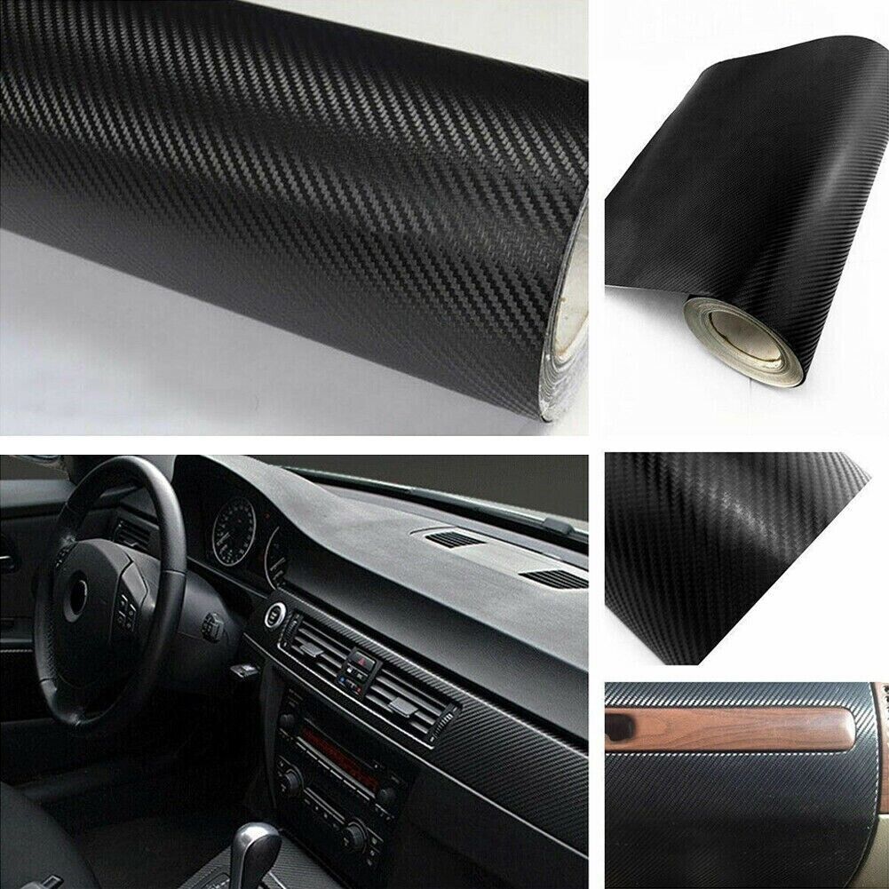 3D Carbon Fiber Car Vinyl Film Sticker 150CM x 60CM image 1