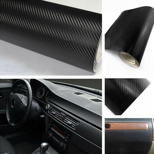 3D Carbon Fiber Car Vinyl Film Sticker 150CM x 60CM image 1