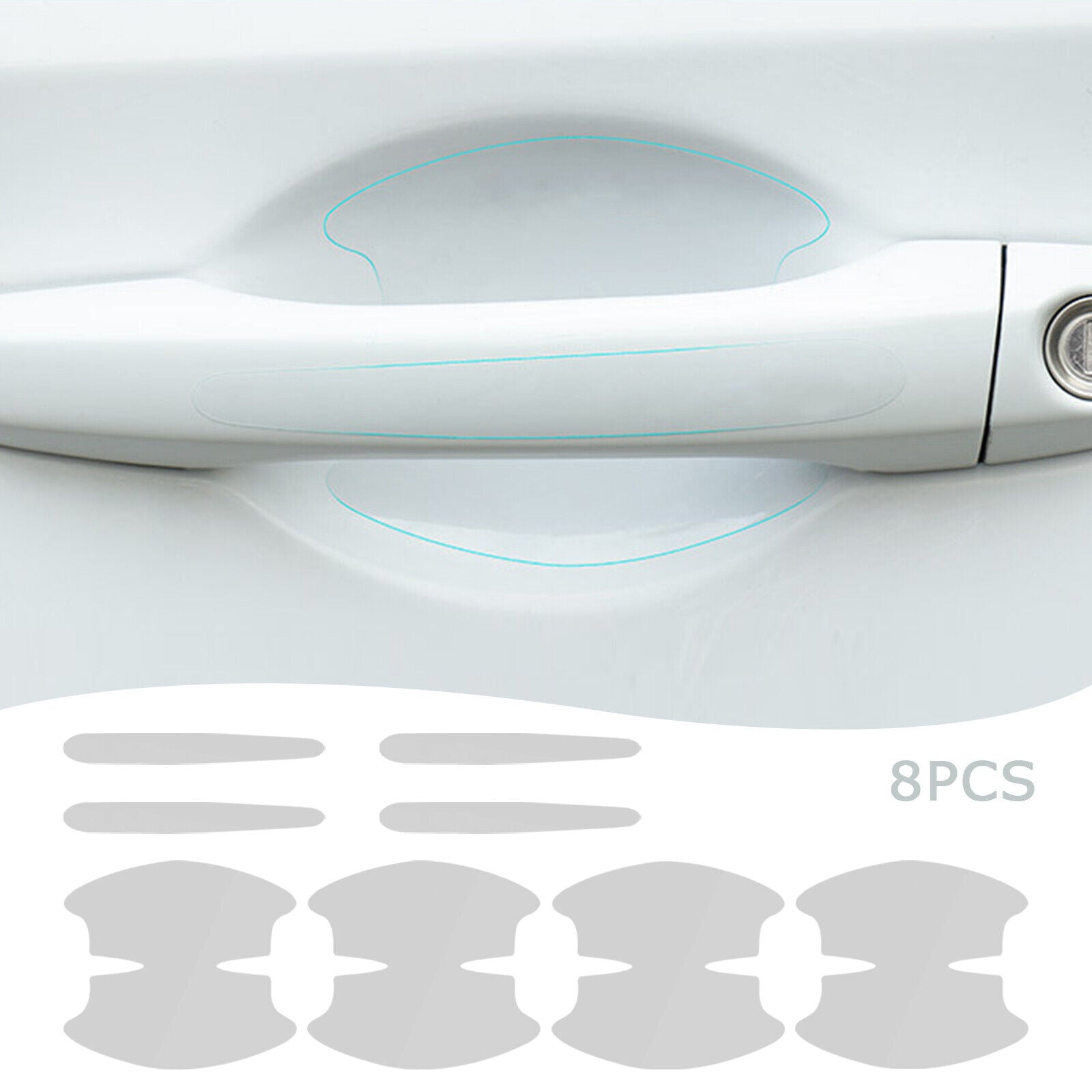 8PC Car Door Handle Anti-Scratch Sticker image 1
