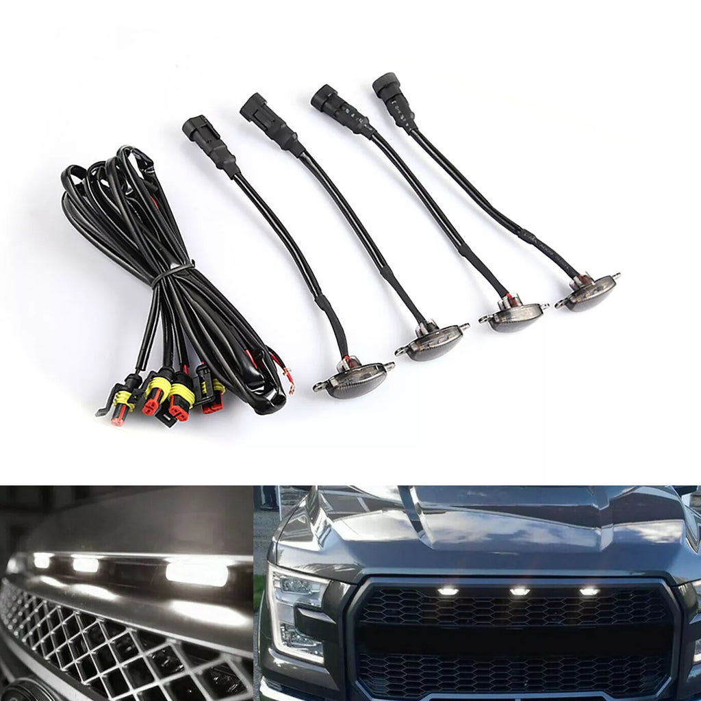 4PC Raptor Style Front Grille LED Light image 4