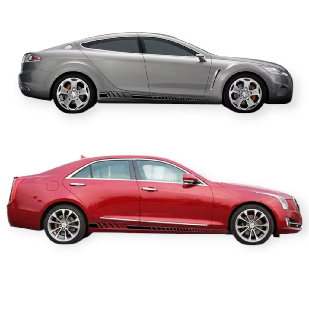 2PC Car Side Skirt Vinyl Decal Sticker image 3