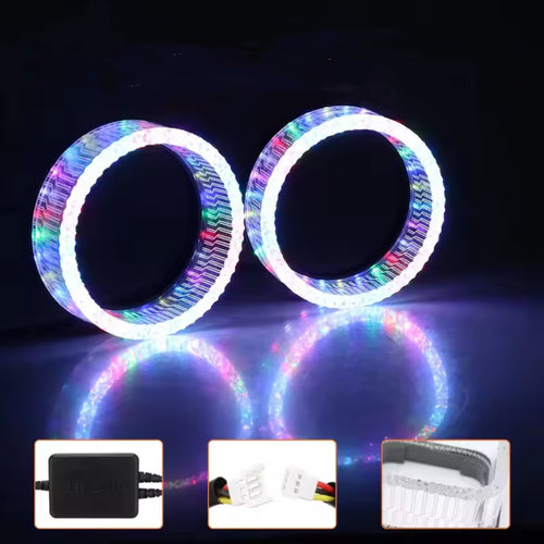 3-Inch 5D RGB Car Halo Ring Light App Control image 1