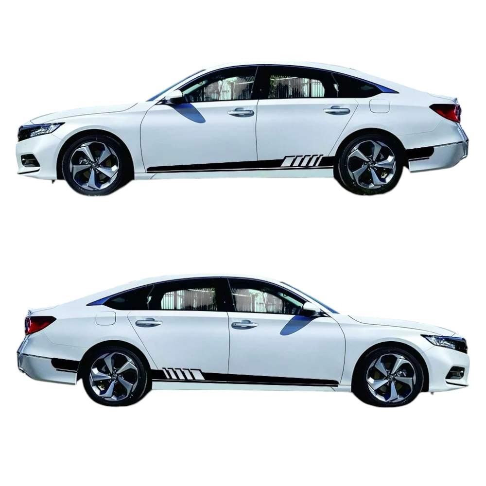 2PC Car Side Skirt Vinyl Decal Sticker image 1