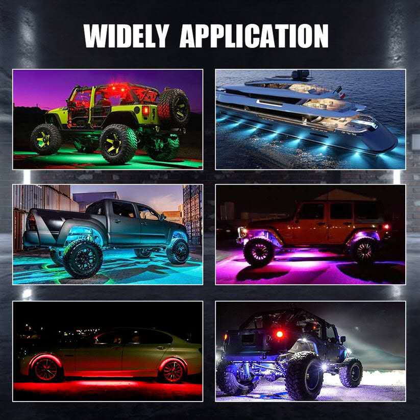 4PC RGB Rock Light Kit For 4x4 Car image 4