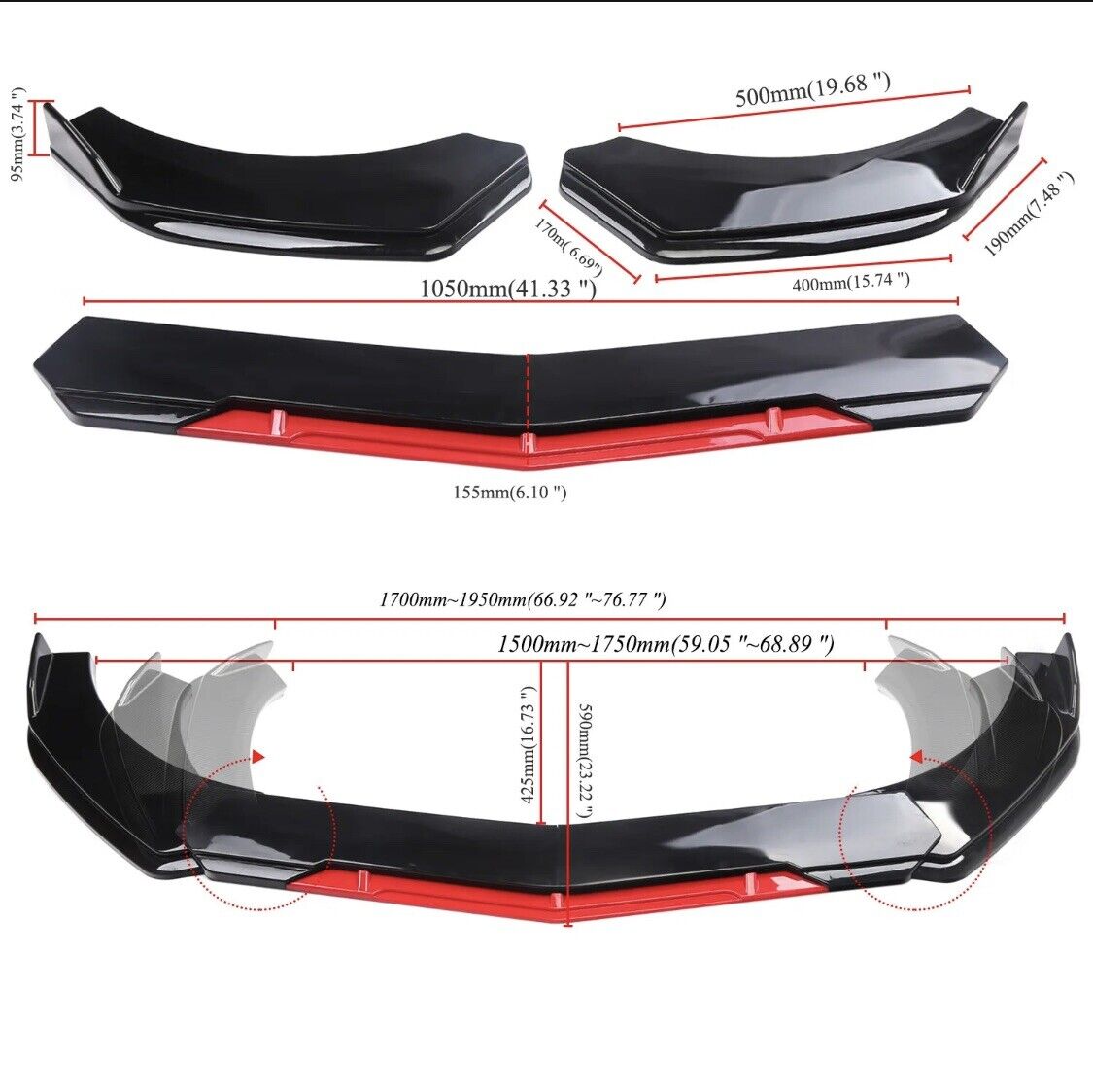 Car Front Bumper Lip Spoiler image 5