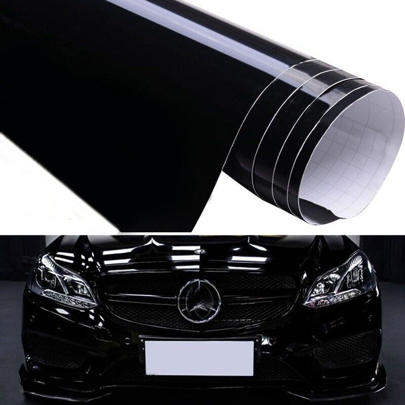 6D Glossy Black Car Vinyl Wrap Film 150cm x 60cm /110cm x 300cm image 1
