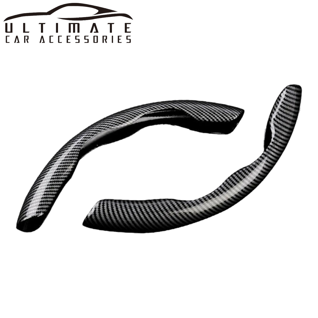 Carbon fiber look car steering wheel cover 38CM image 1