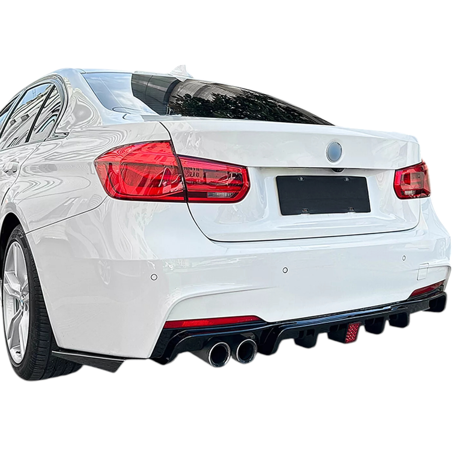 Rear Bumper Diffuser W/Light For BMW F30 3 Series M-Sport 13-19 image 2