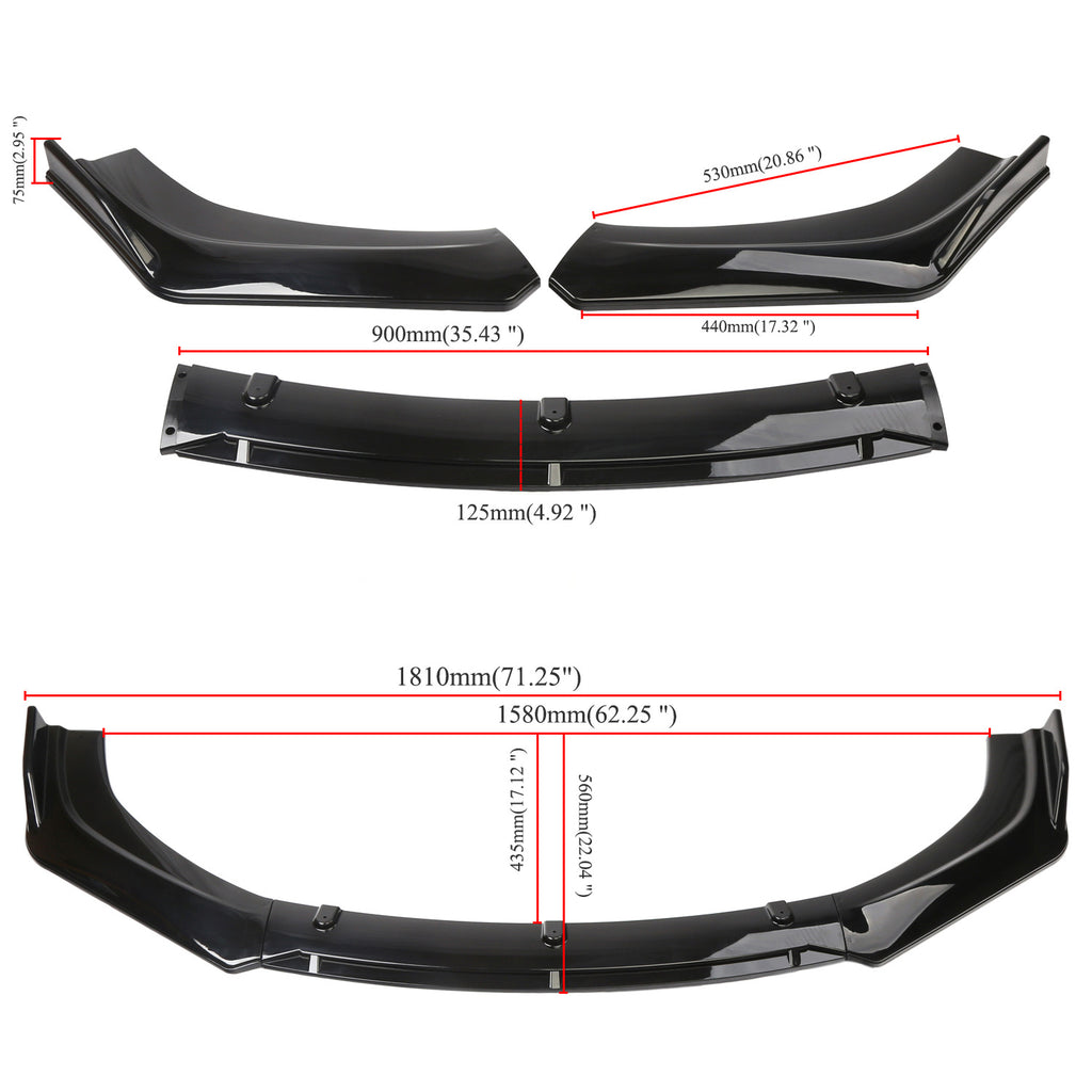 Car front bumper lip splitter image 2