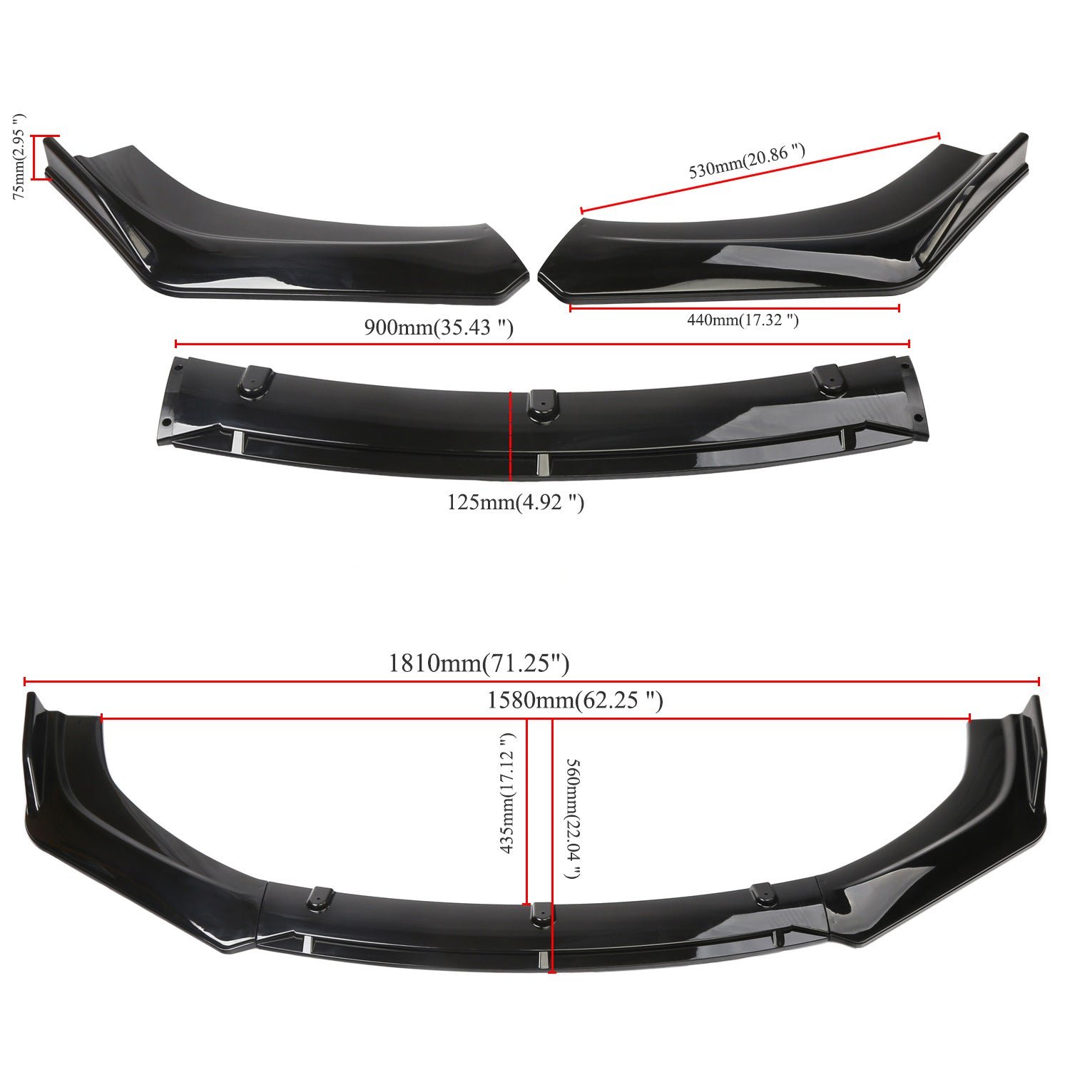 Car front bumper lip splitter image 2