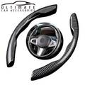Carbon fiber look car steering wheel cover 38CM image 3