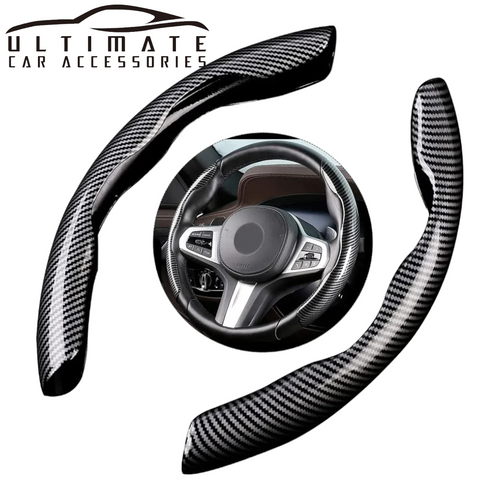 Carbon fiber look car steering wheel cover 38CM image 3