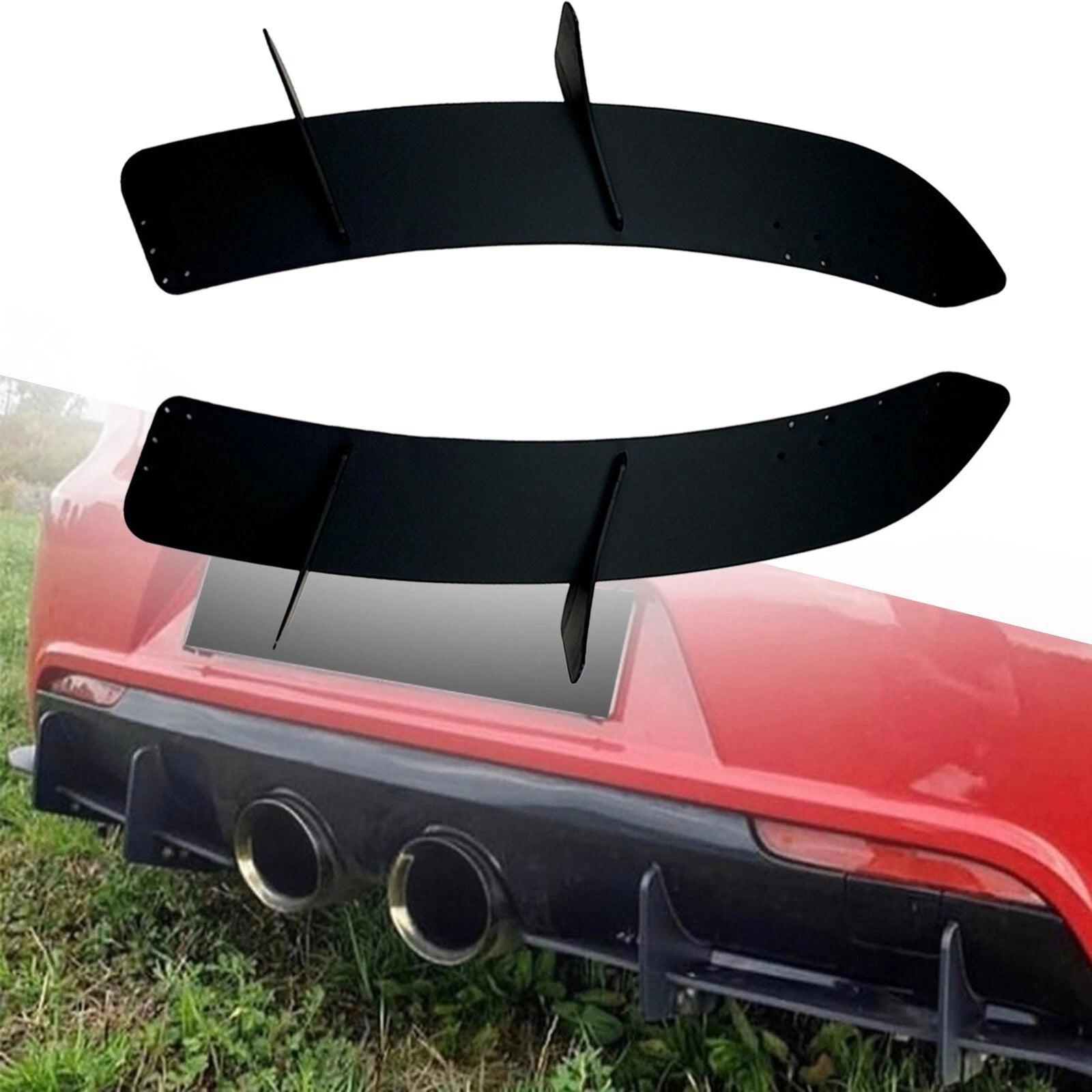 Rear Diffuser Canards/Spats for VW Golf MK6R image 0