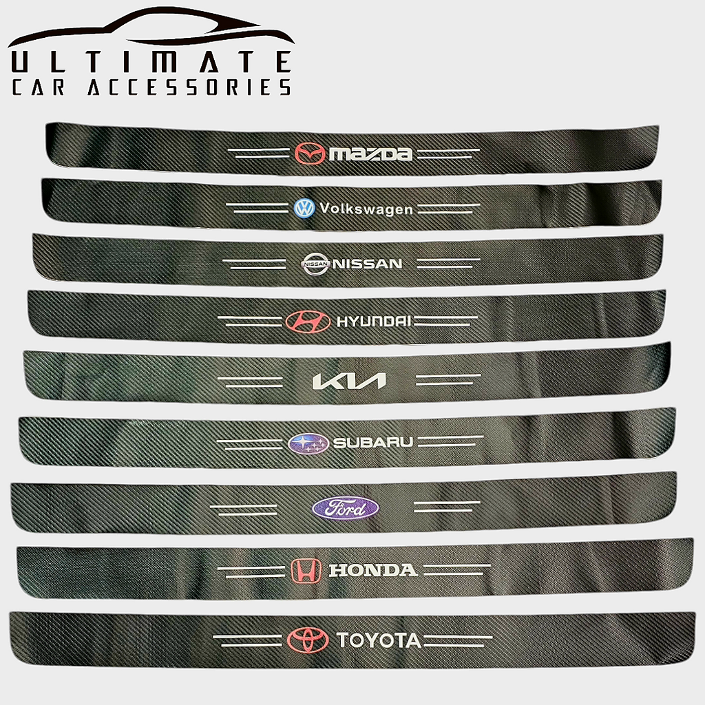 3D Carbon Fiber Car Trunk Guard Plate Sticker image 0