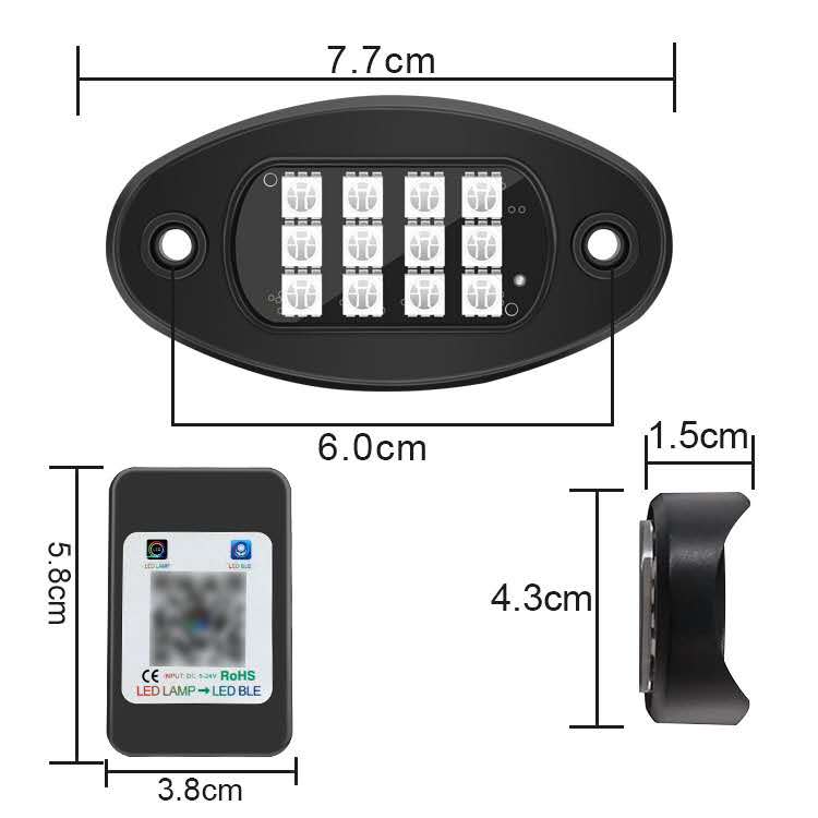 4PC RGB Rock Light Kit For 4x4 Car image 1