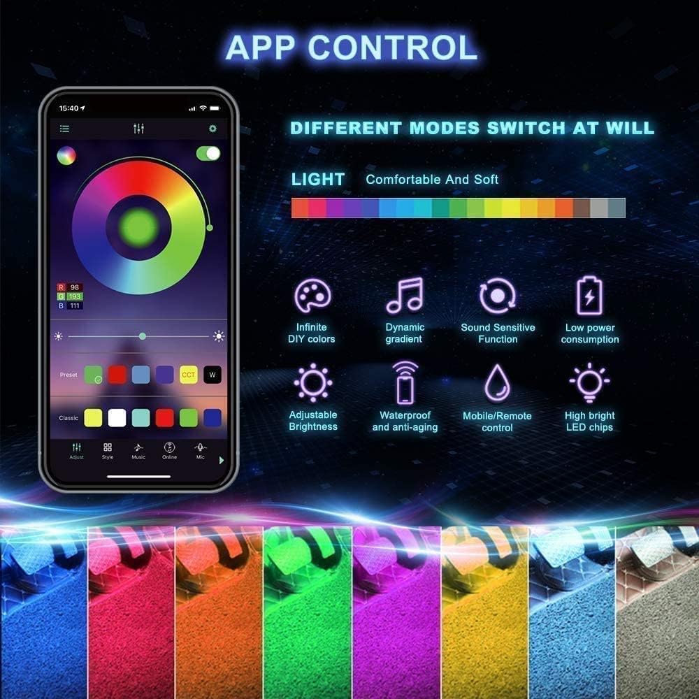 72 LED RGB Car Interior Light Strip App control image 4