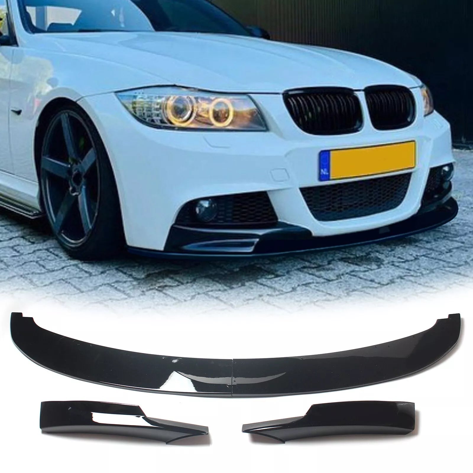 Front Bumper Lip Splitter For BMW 3 Series E90 E91 LCI M Sport 09-12 image 0
