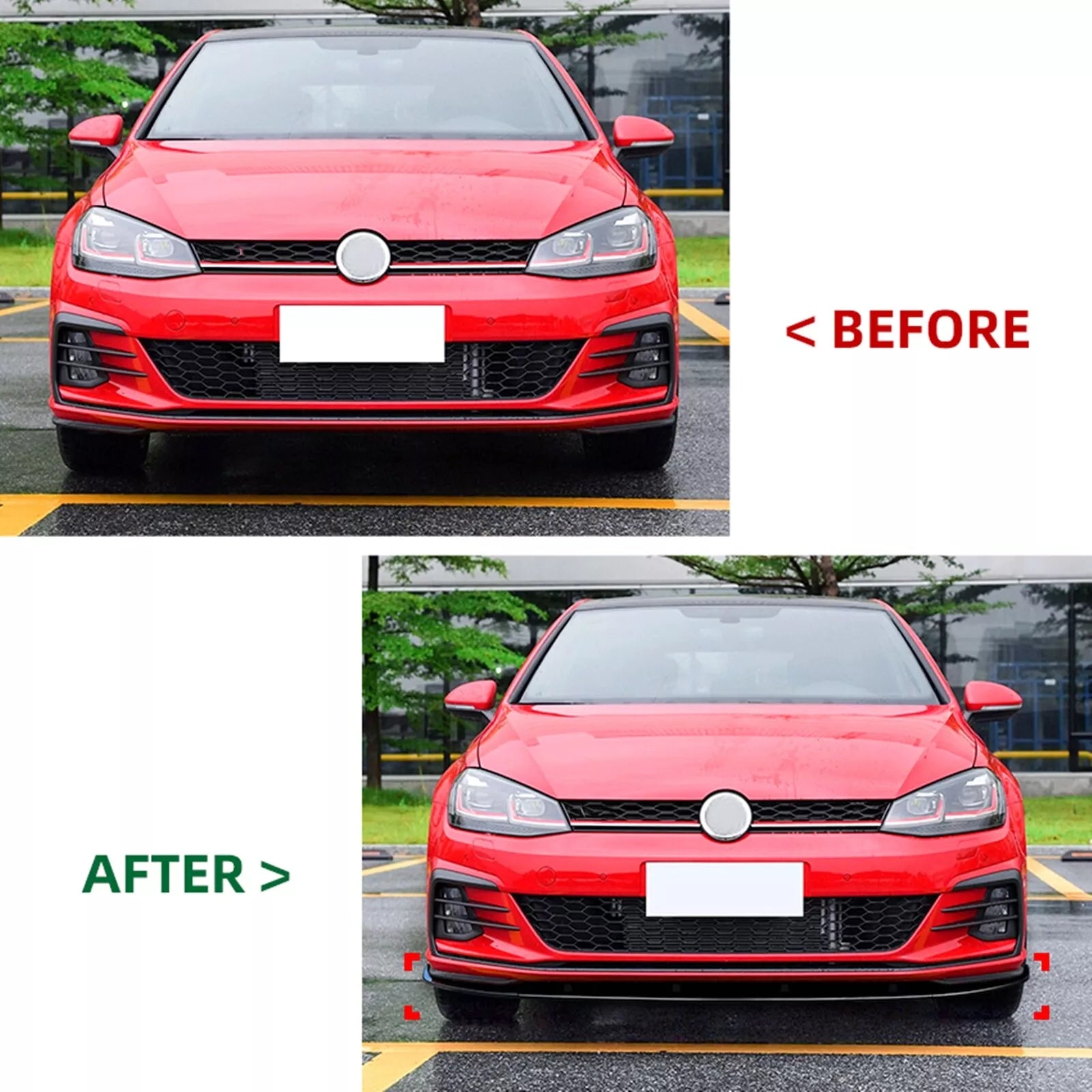 Front bumper lip splitter for VW Golf 7 MK7 GTI R 2017 -2019 image 6