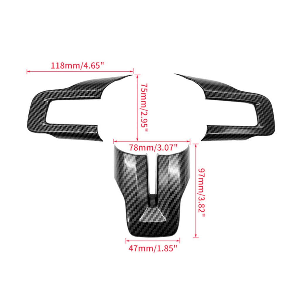 Carbon Fiber Steering Wheel Cover Trim For Ford Mustang 2015-2022 image 3