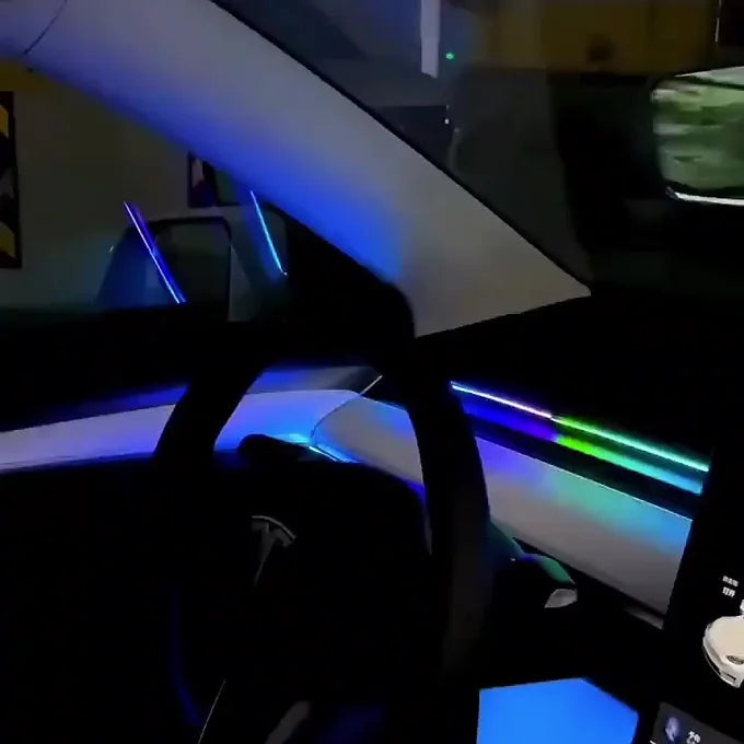 2-in-1 Car Interior Ambient LED Light Kit RGB App Control