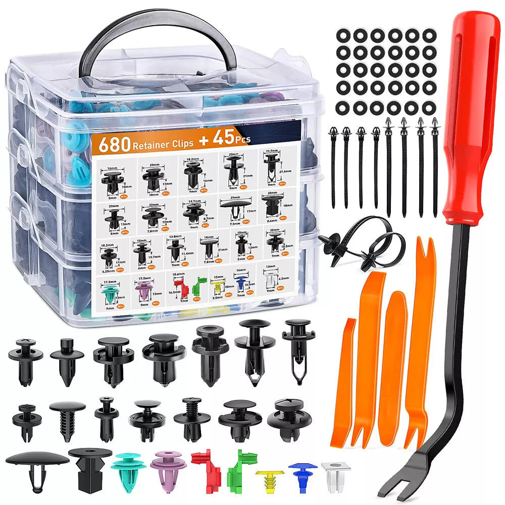 680PCS Car Retainer Clip & Fasteners Kit image 0