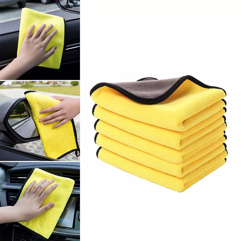 5PC 600GSM Premium Microfibre Car Detailing Cloths 60*30cm image 0