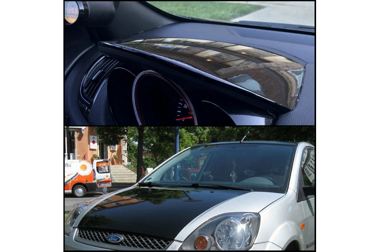 6D Glossy Black Car Vinyl Wrap Film 150cm x 60cm /110cm x 300cm image 2
