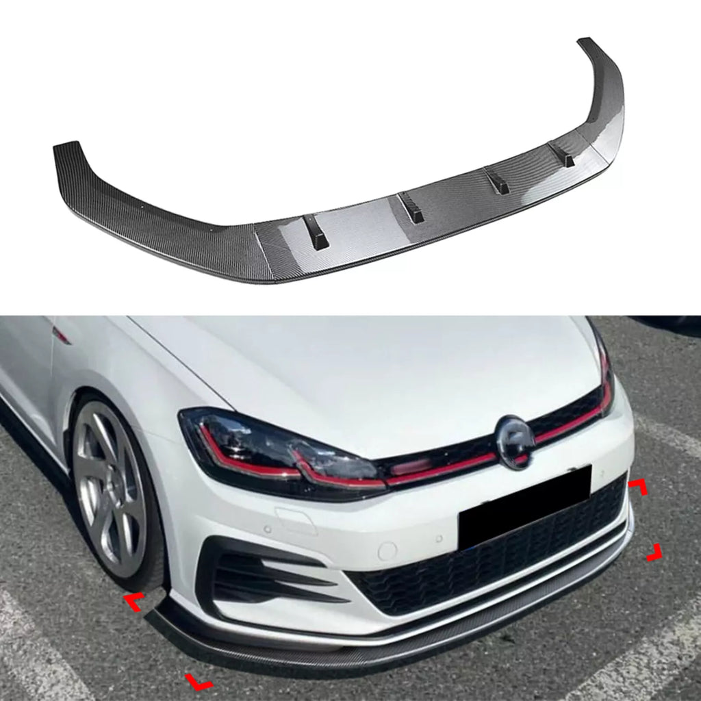 Front bumper lip splitter for VW Golf 7 MK7 GTI R 2017 -2019 image 1