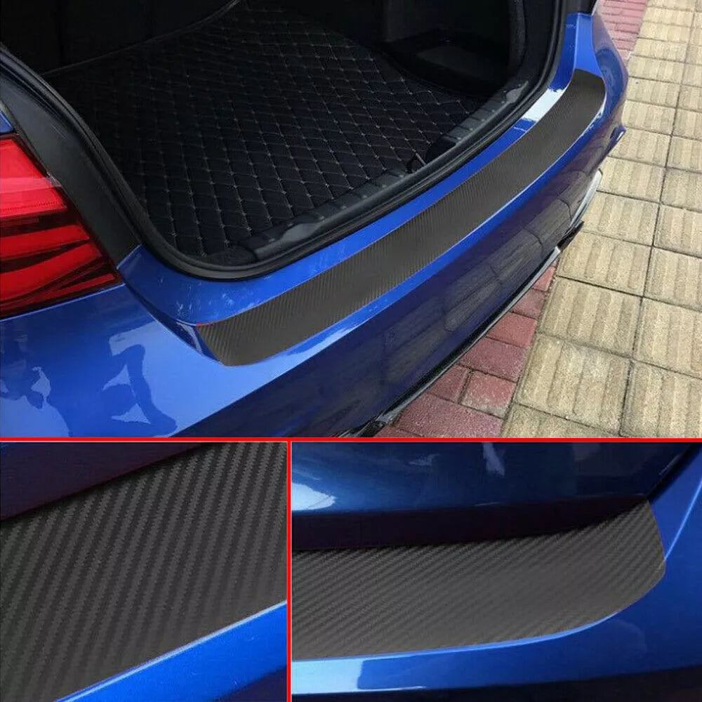 3D Carbon Fiber Car Trunk Guard Plate Sticker image 3