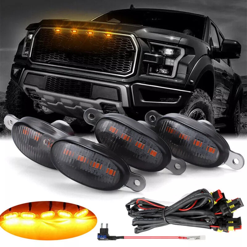 4PC Raptor Style Front Grille LED Light image 0