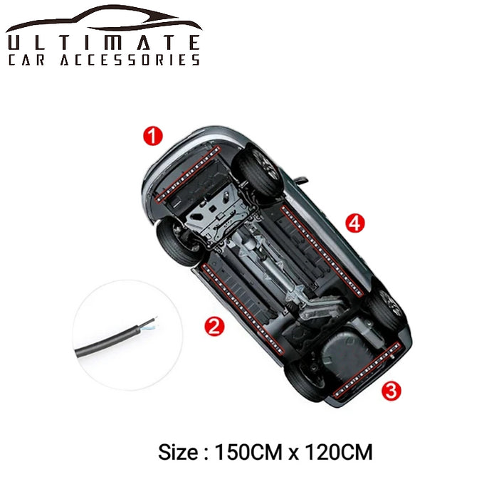 Rainbow Chase Mode Car Underglow Light Kit App Control 150CM X 120CM