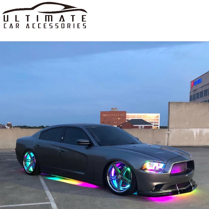 Rainbow Chase Mode Car Underglow Light Kit App Control 150CM X 120CM