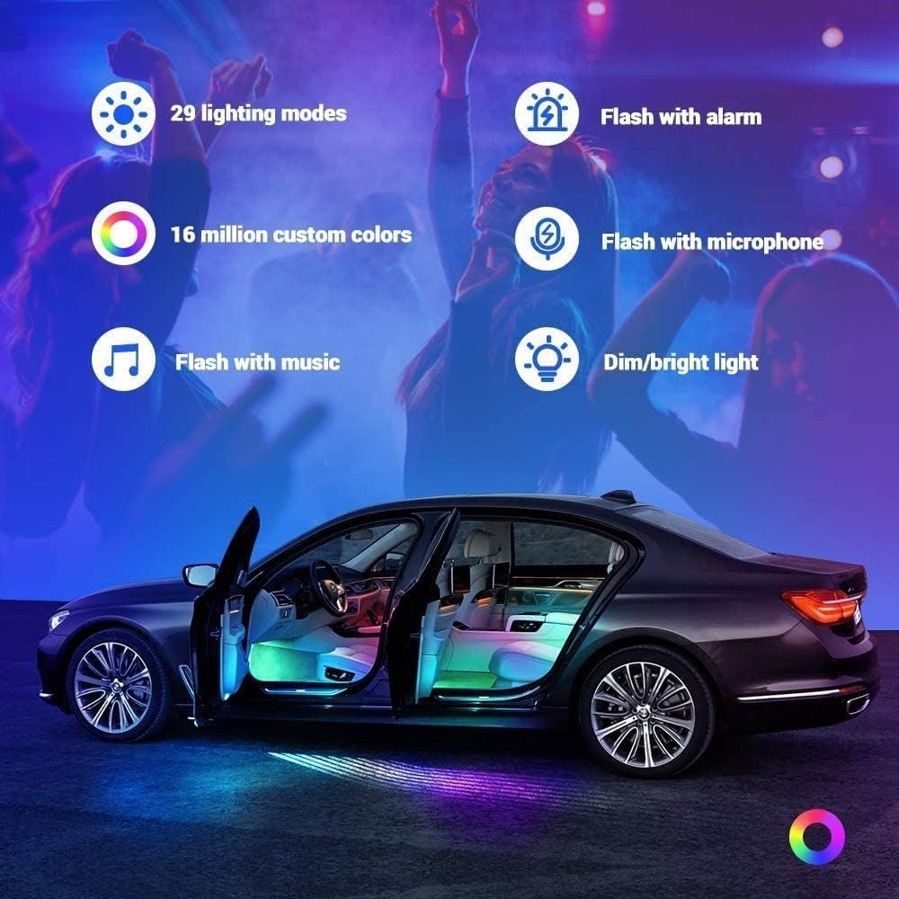 72 LED RGB Car Interior Light Strip App control image 6