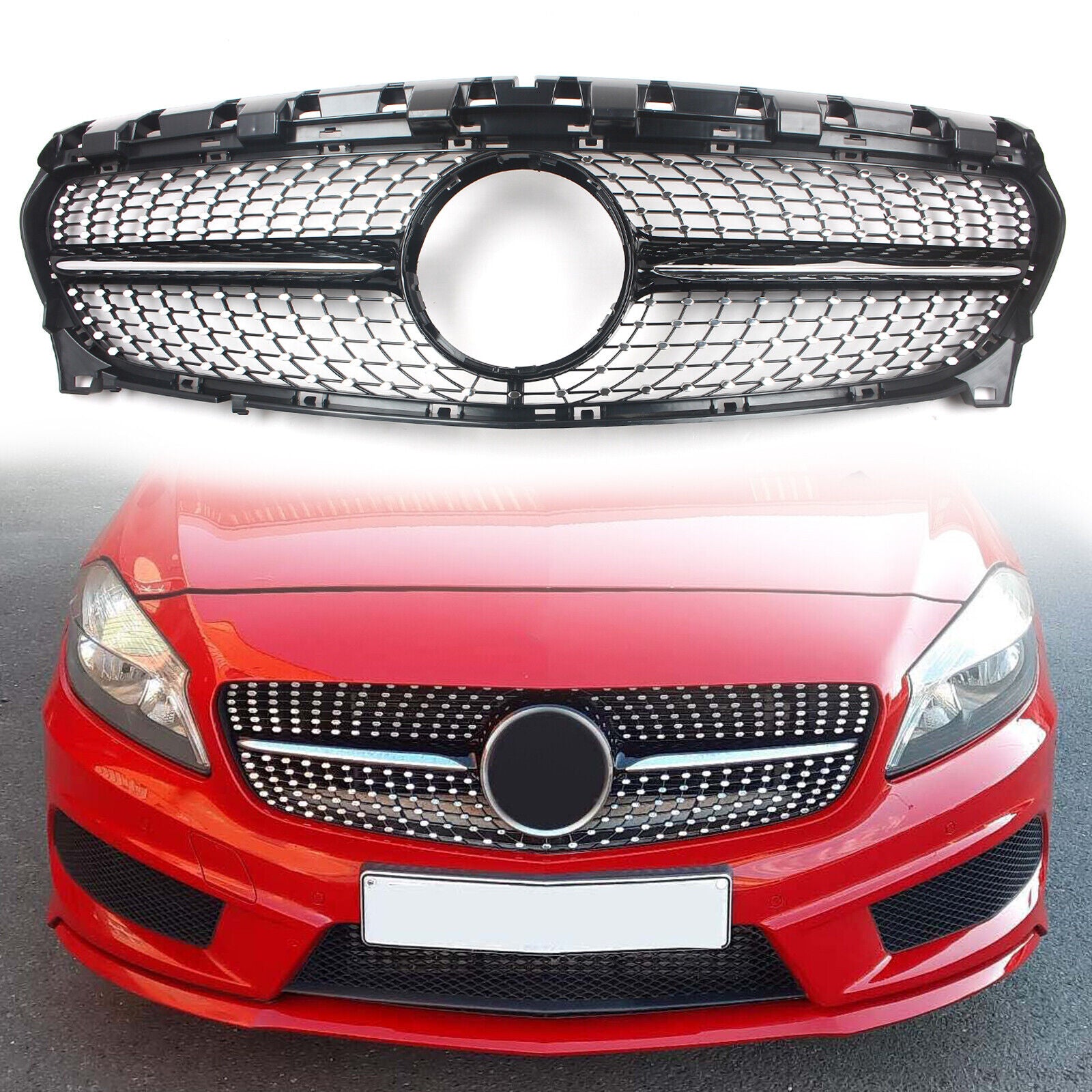 Diamond Front Grill For Mercedes CLA Class  W117 C117 2013 - 2019 image 0