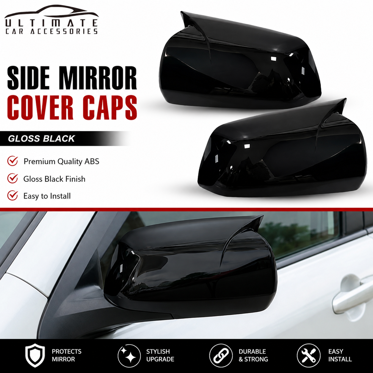 Mirror Cover For Mitsubishi Lancer X 10 EX EVO 2013-2016