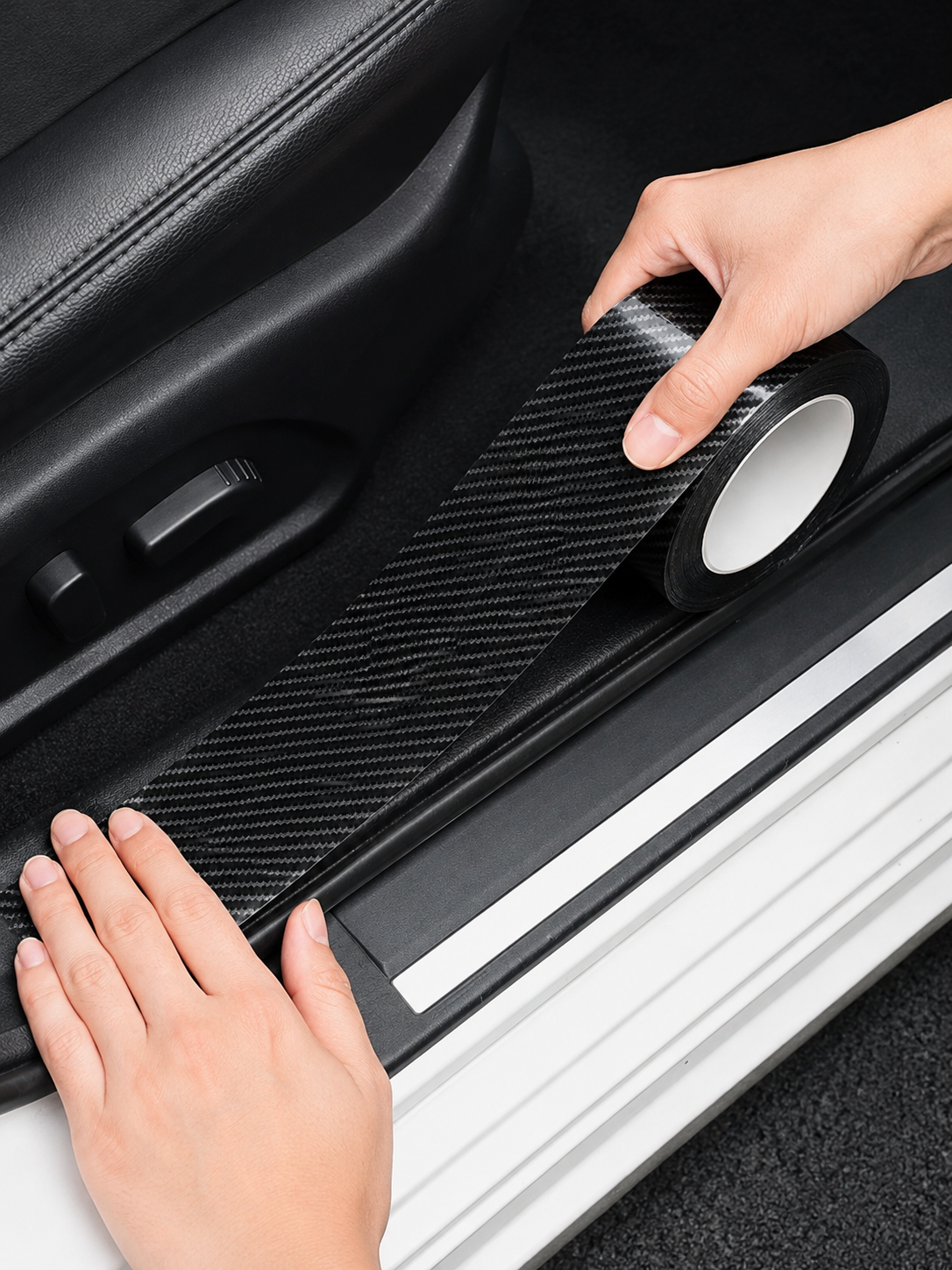 5D Carbon Fibre Anti Scratch Door Sill Protection Roll 5M x 5CM