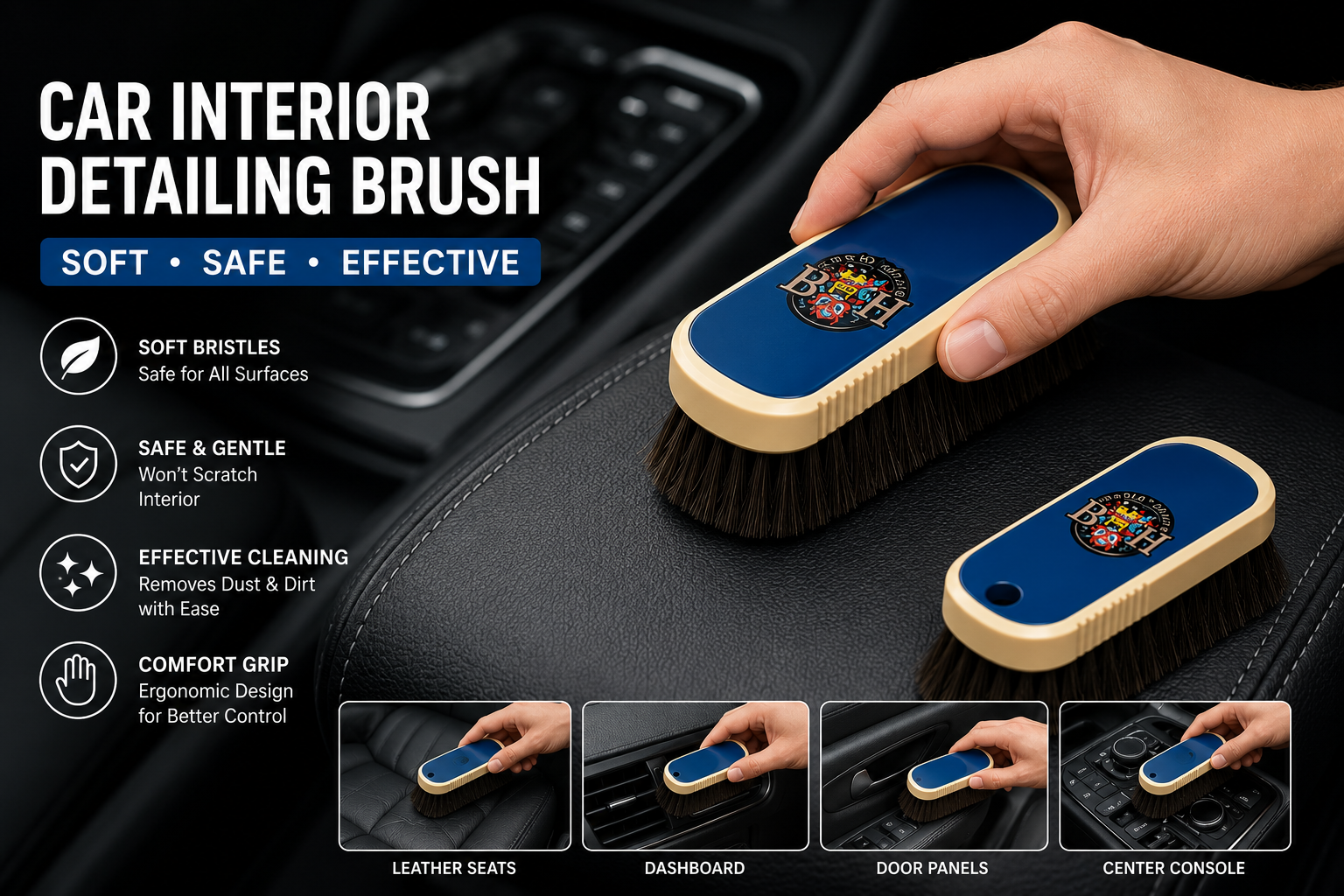 Premium Car Interior Detailing Brush