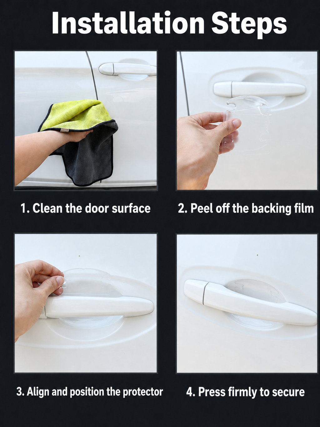 8PCS Universal Clear Car Door Handle Bowl Anti-Scratch Protector Stickers