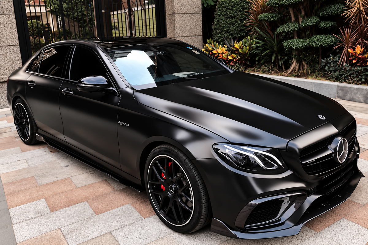 Premium PET Satin Black Car Vinyl Wrap Film 150cm x 60cm