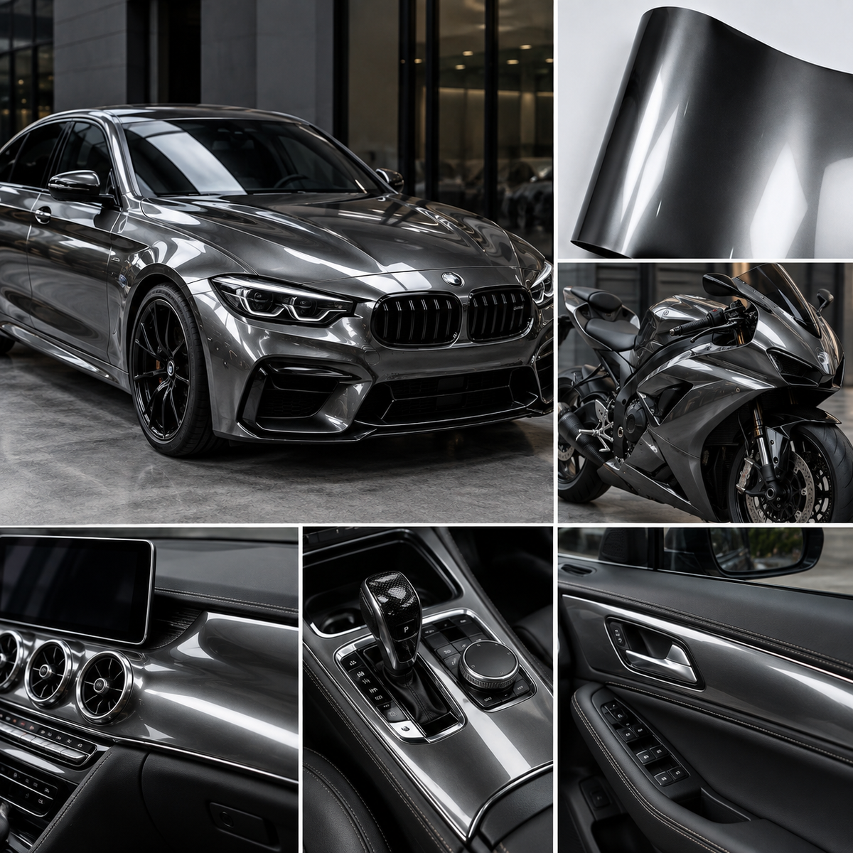 Premium PET Liquid Metal Car Vinyl Wrap 150cm x 50cm