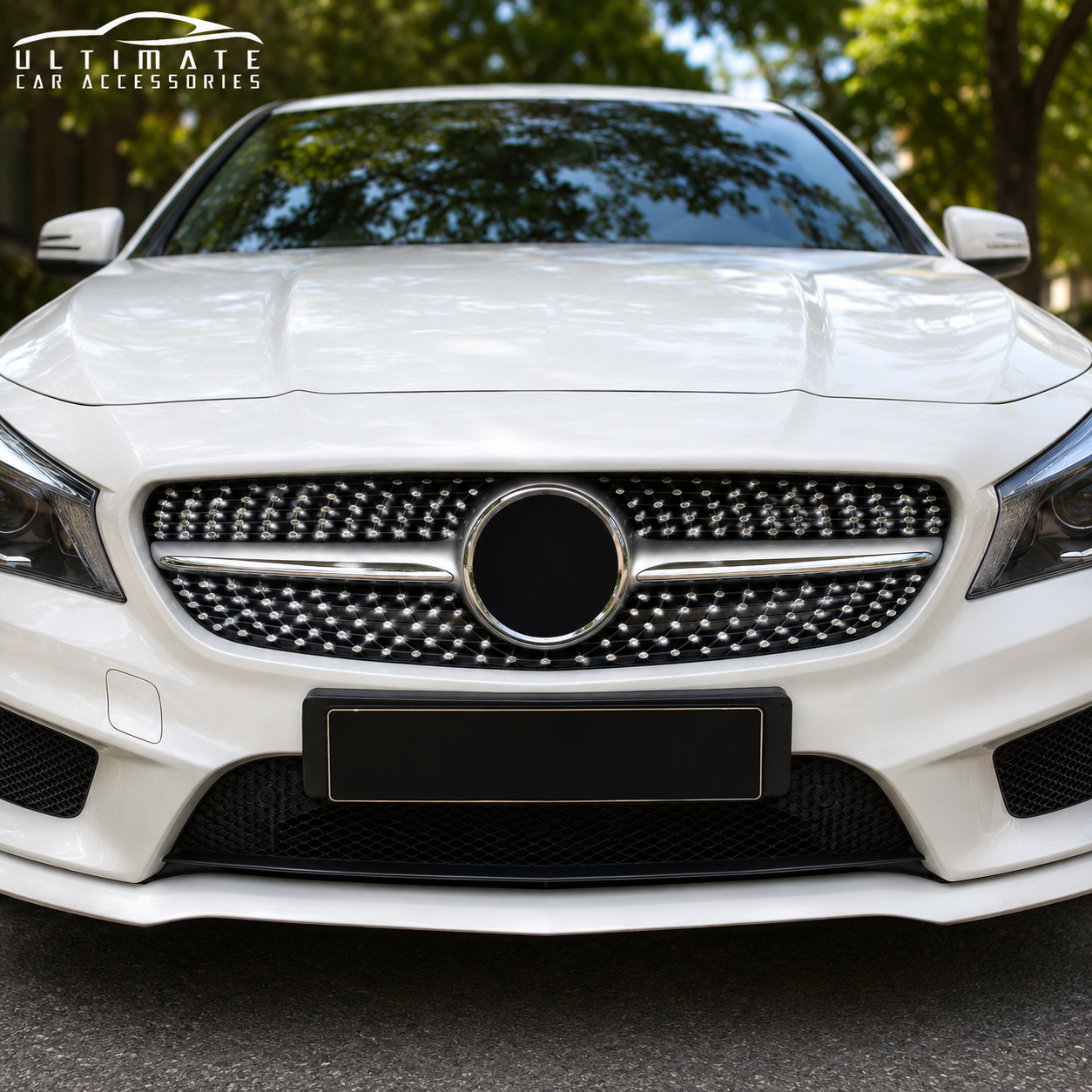 Mercedes-Benz CLA W117 C117 Diamond Front Grille Chrome Silver 2013–2019