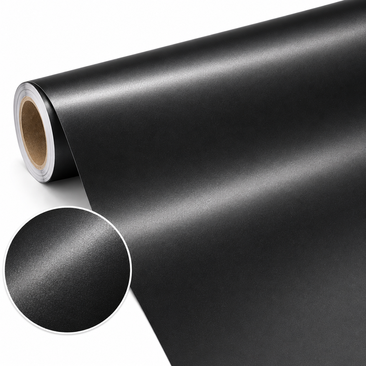 Premium PET Satin Black Car Vinyl Wrap Film 150cm x 60cm
