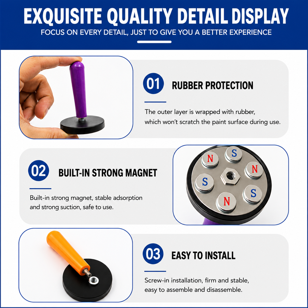 4PCS Car Vinyl Magnetic Holder Set