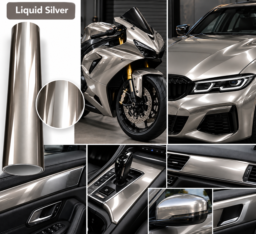 Premium PET Liquid Metal Car Vinyl Wrap 150cm x 50cm