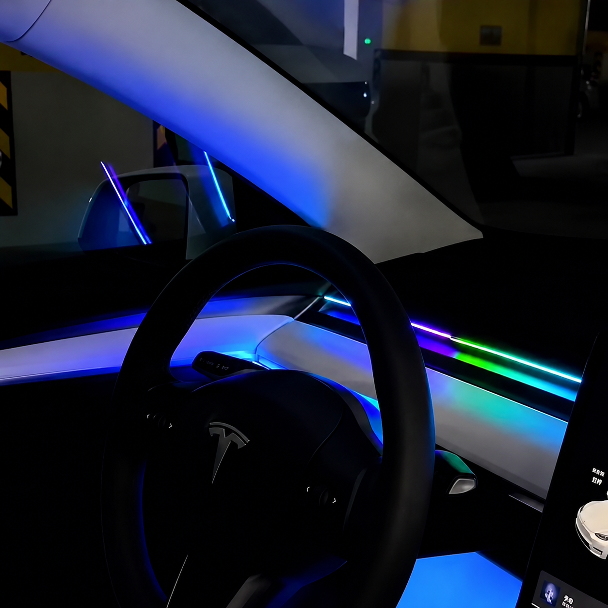 2-in-1 Car Interior Ambient LED Light Kit RGB App Control