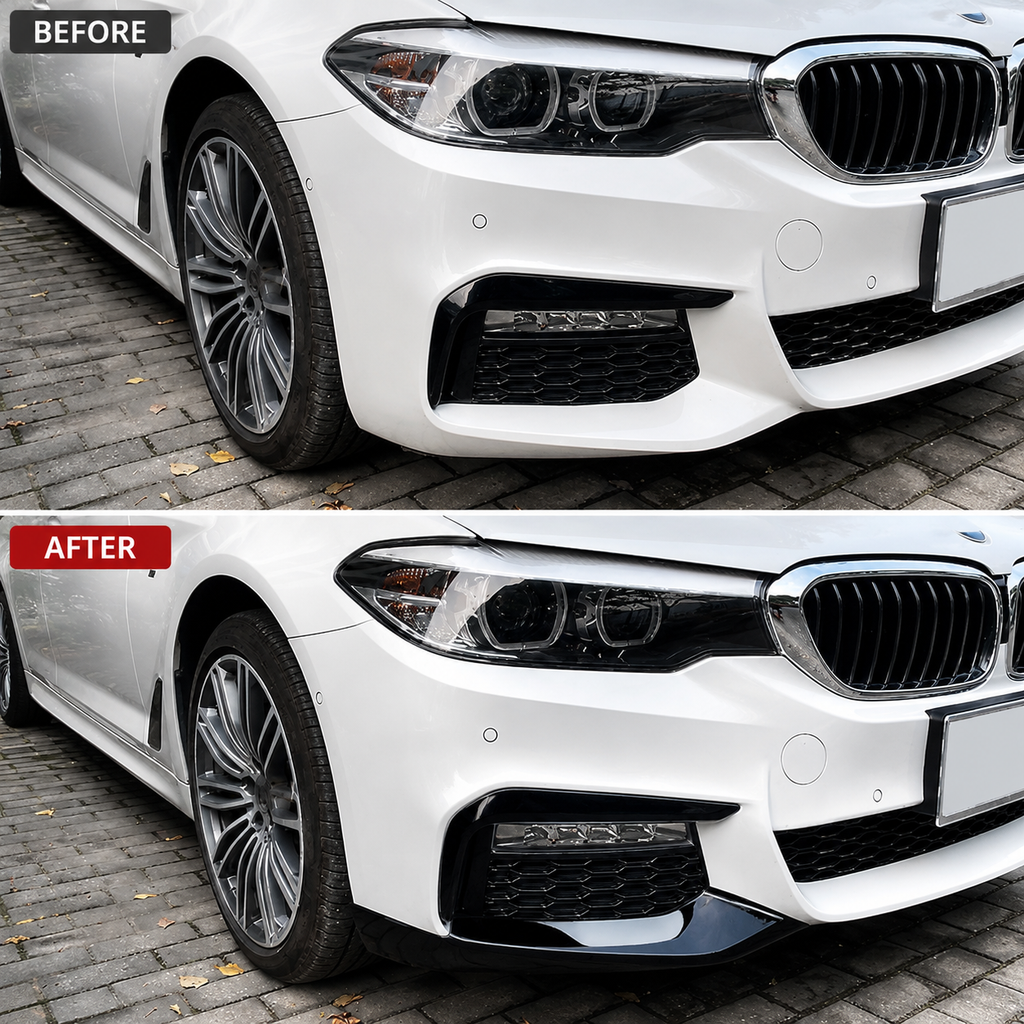 BMW 5 Series G30 G31525i 530i M Sport Front Lip Cap Gloss Black 2017-2020
