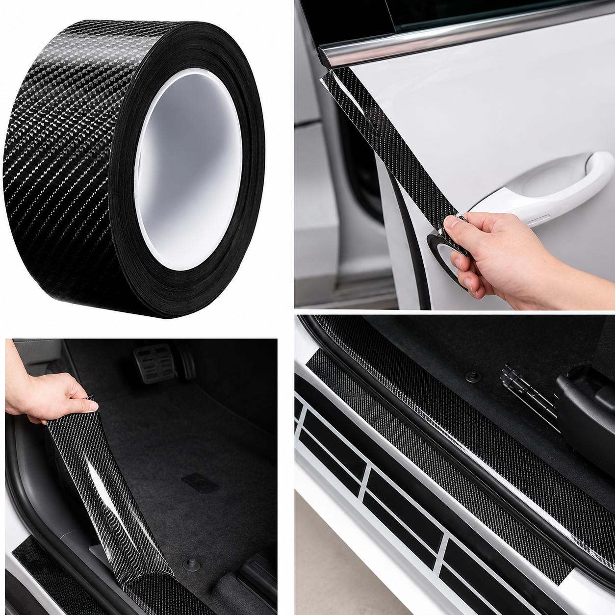 5D Carbon Fibre Anti Scratch Door Sill Protection Roll 5M x 5CM
