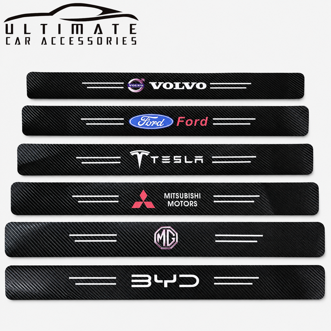 3D Carbon Fibre Anti-Scratch Door Sill Protector