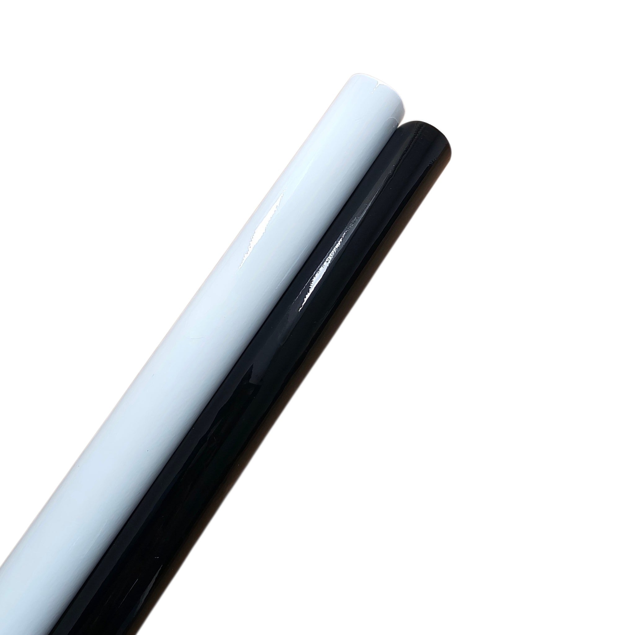 VM Parts Black & White Gloss Vinyl Wrap Roll – Air Release Bubble Free Film – 150cm x 60cm / 110cm x 300cm